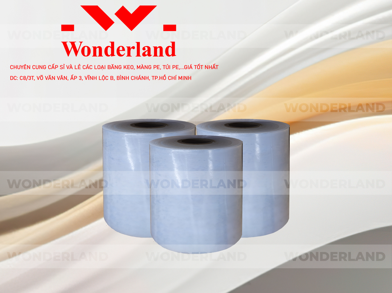 MÀNG PE TRẮNG 12.5KG LÕI 1.2KG WONDERLAND CHẤT LƯỢNG