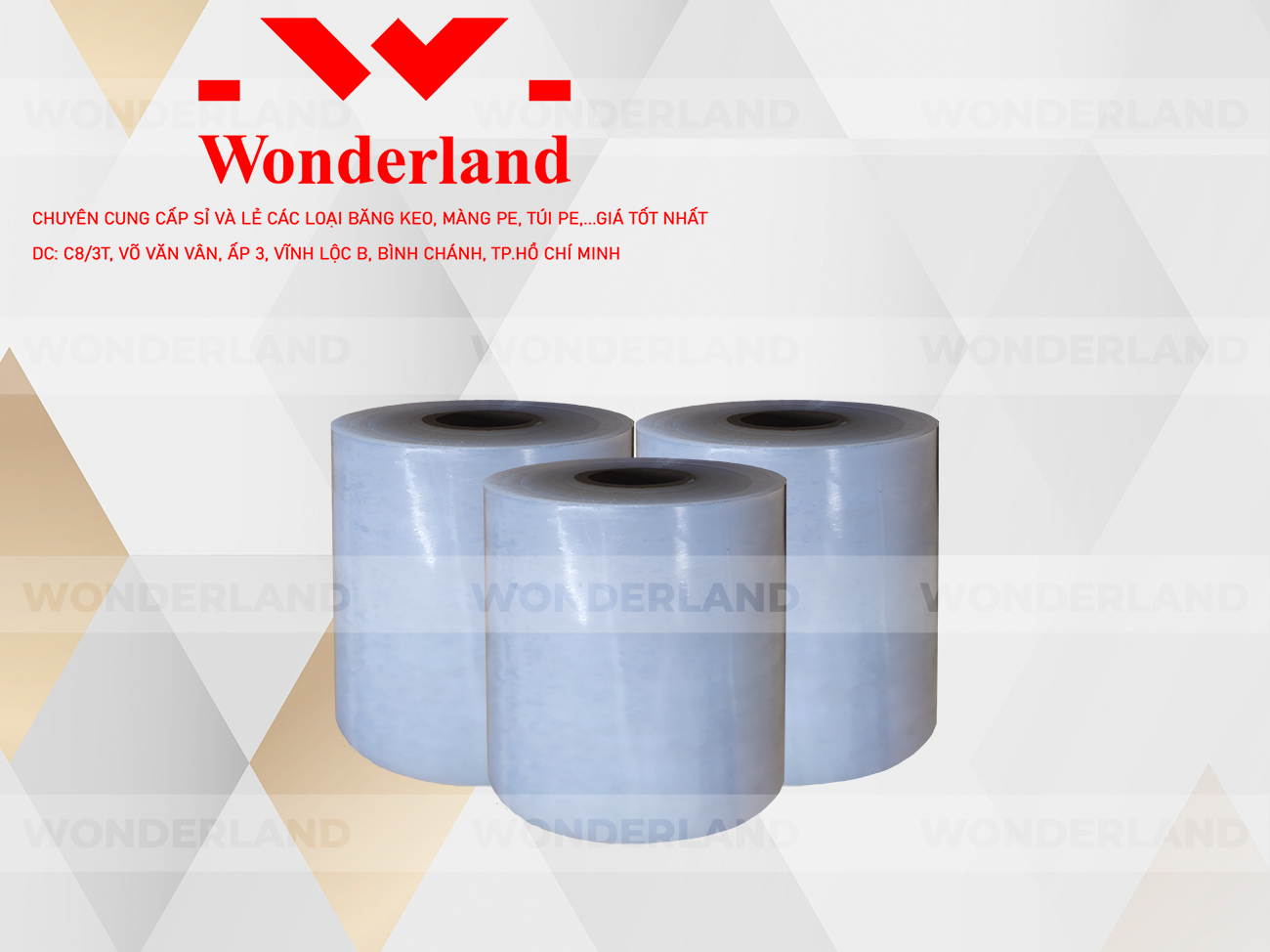 MÀNG PE TRẮNG 12.9KG LÕI 1.2KG WONDERLAND CHẤT LƯỢNG