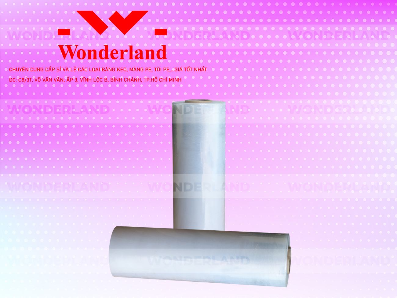 MÀNG PE TRẮNG 4.9KG LÕI 200G WONDERLAND CHẤT LƯỢNG